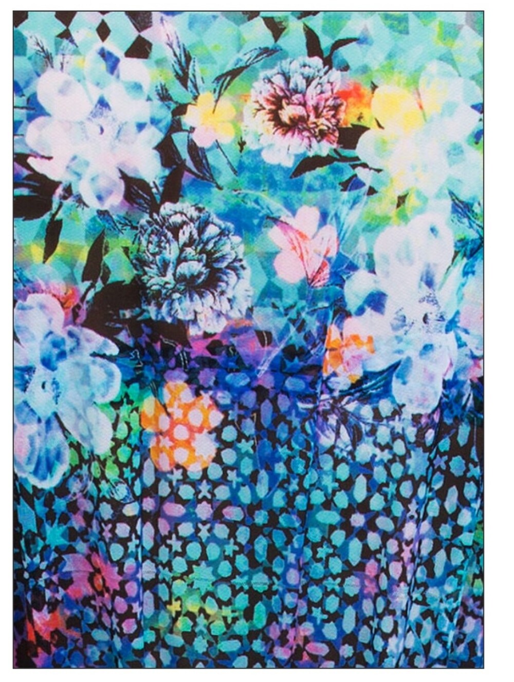 Gottex Profile Paradise Bay Blue Multicolor Floral Mesh Kaftan Coverup - Picture 8 of 9